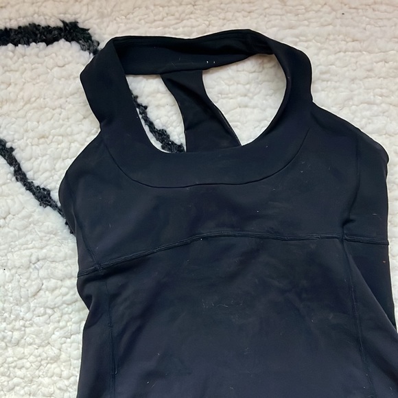 Lululemon Black Halter Top Built in Bra - Picture 3 of 4